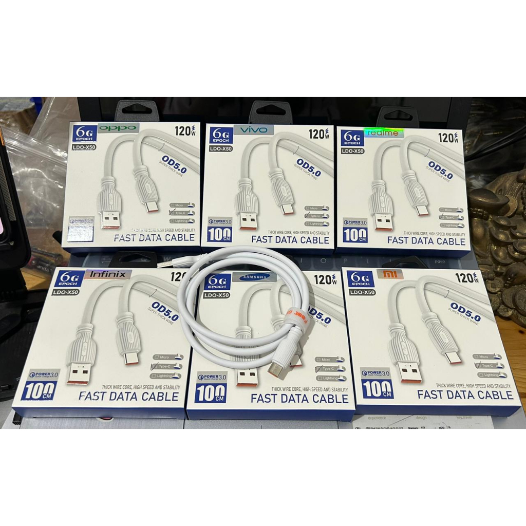 120w 10A Kabel Silikon Cair Charge Super Cepat Charger Kabel Data Jalur Bahan Silikon for iphone oppo vivo Samsung Huawei Xiaomi Micro USB Tipe-C Lightning LD0-X50 6G