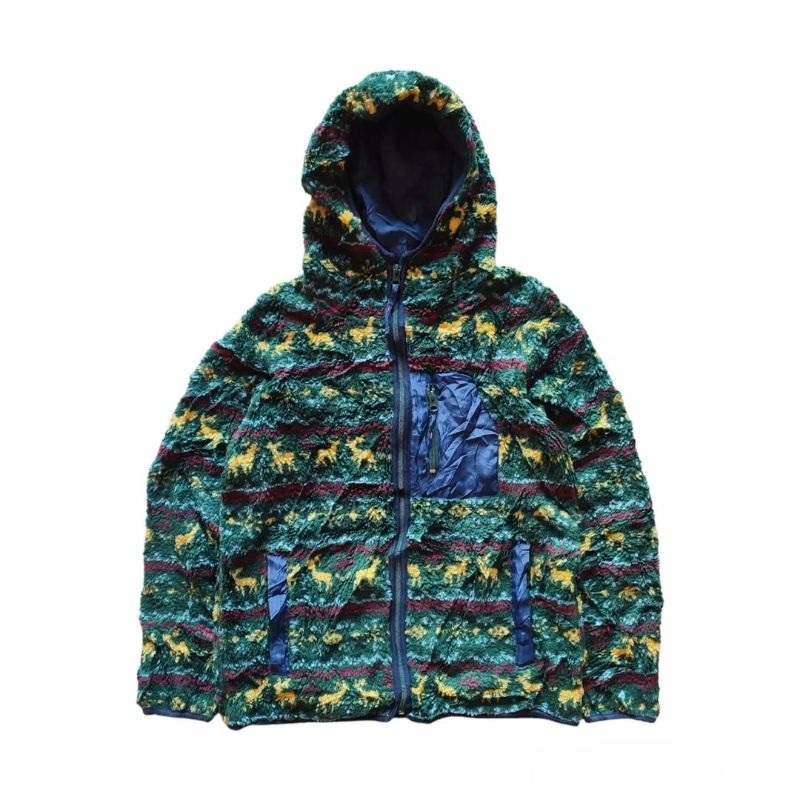 Zip Hoodie Cube Sugar Sherpa Luar Pocket Navajo