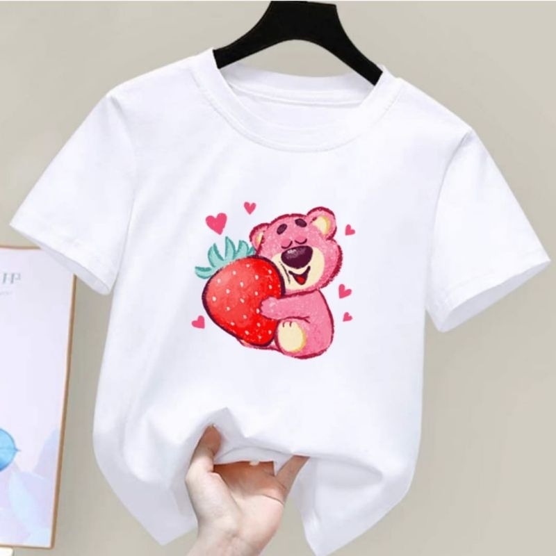 Kaos Anak Lotso Stroberi Kaos Anak Ideal 2-10 Tahun