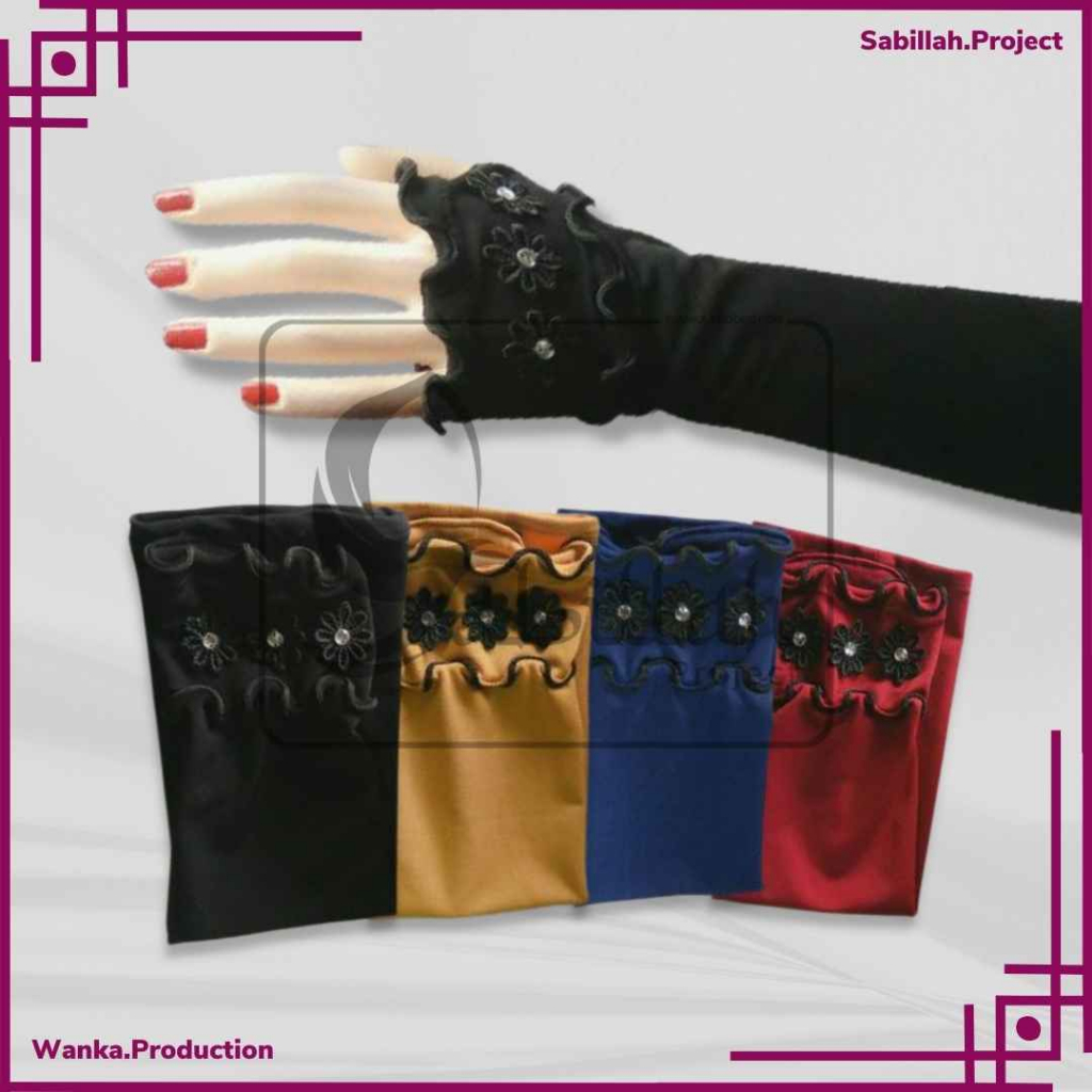 handsock jempol curly flower hitam