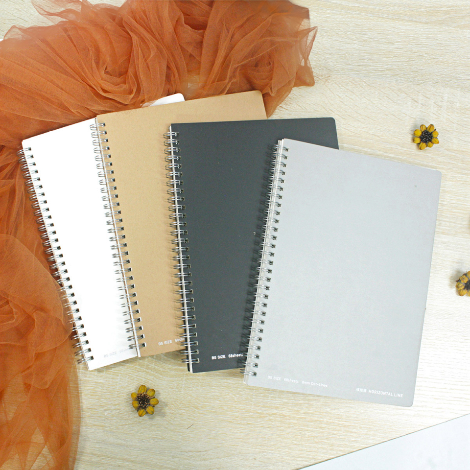 

Serene Scribbles Spiral Ruled Notebook B5 Buku Tulis Sampul Warna Putih Hitam Abu Coklat Muda Polos Jilid Spiral Kertas Bergaris