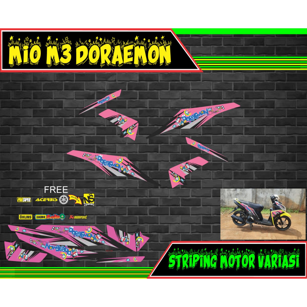 striping stiker decal mio m3/mio z doraemon
