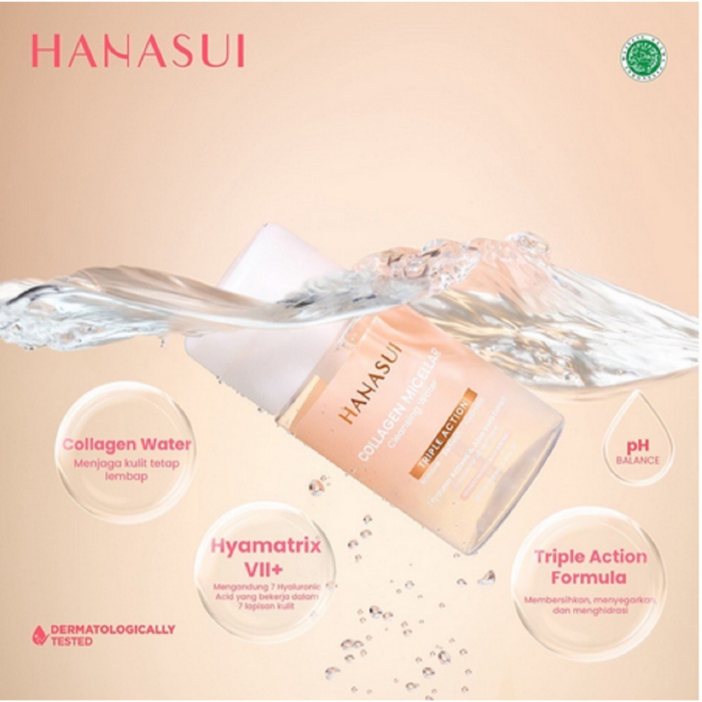 ✨SHASYA✨HANASUI Collagen Micellar Cleansing Water / Makeup Remover + Collagen Water 100ml / Fix &amp; Glow Setting Spray Original BPOM