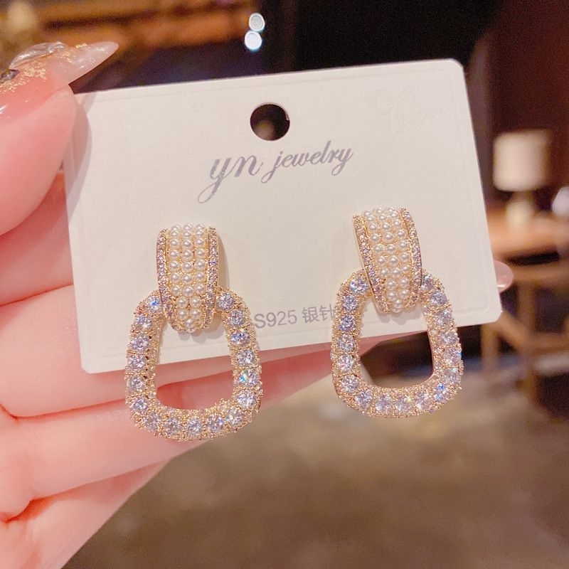 Anting Anting Fashion Import Korea Earrings Anting Hijab Mewah Full Diamond Anting Korea KODE QZ