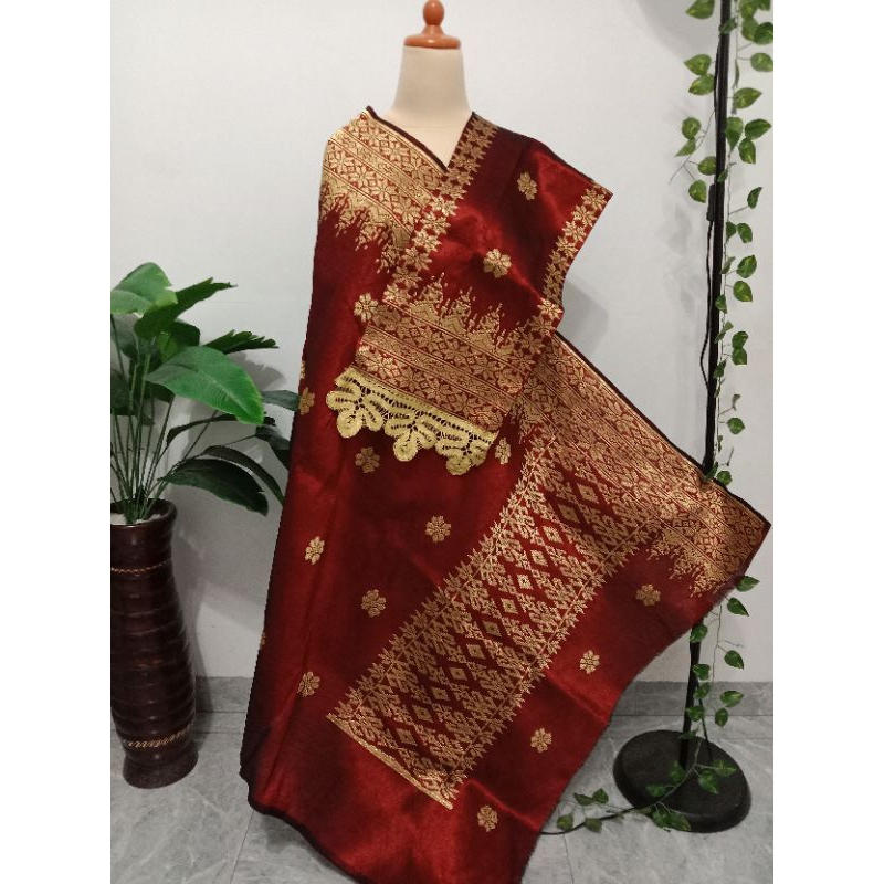 songket silungkang full kristal premium