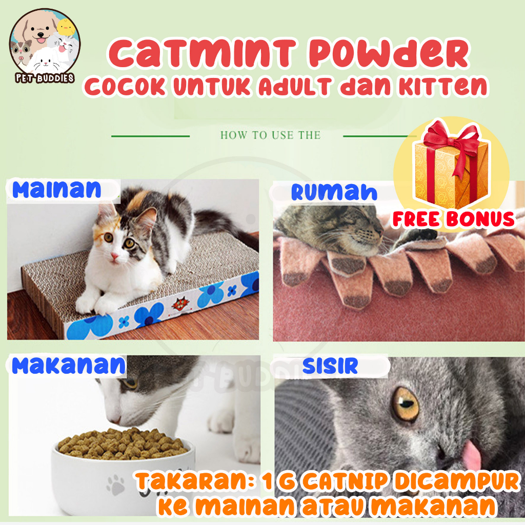 [FREE BONUS]Natural Catnip/Catmint Powder Snack Makanan Kucing Cat Toy