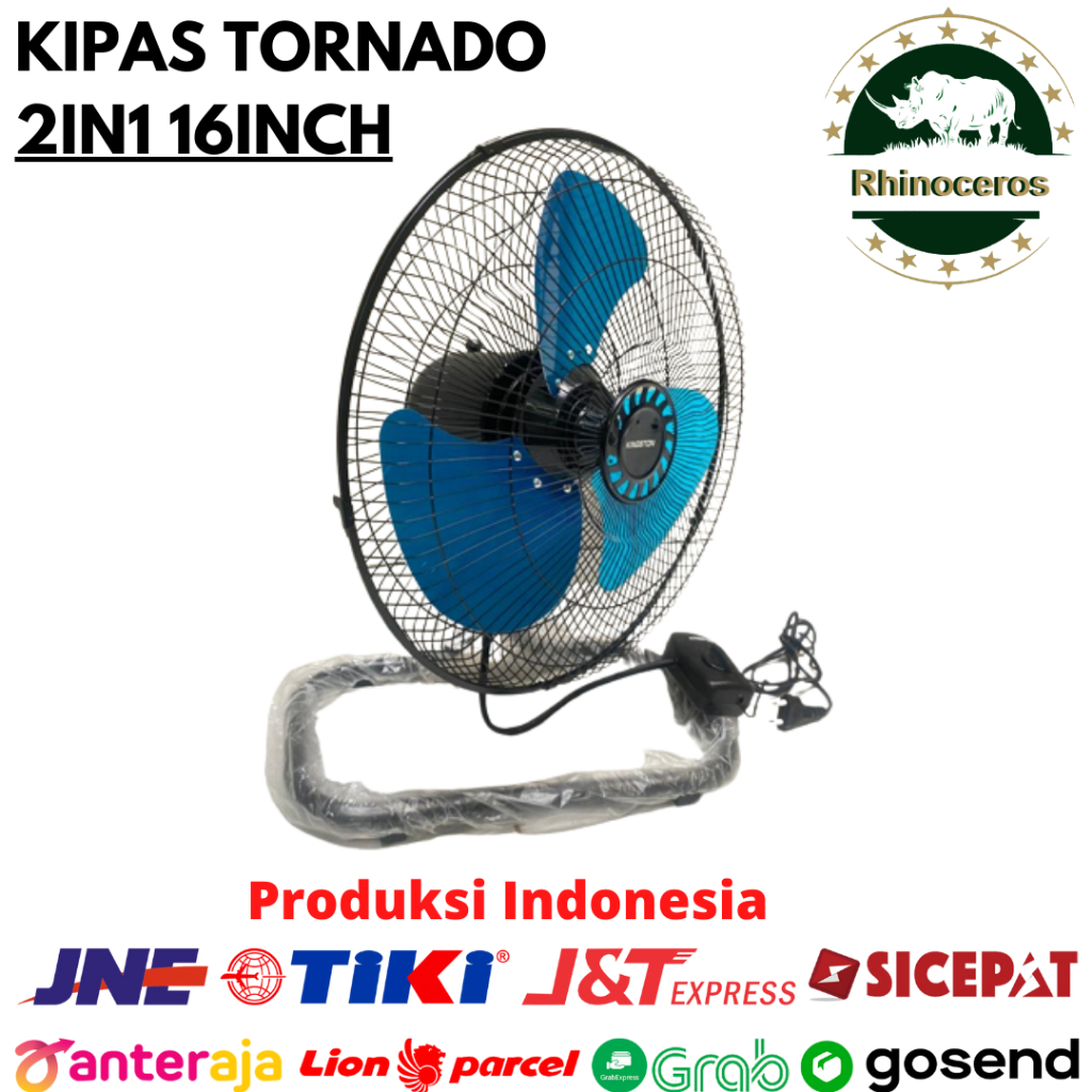 Kipas Angin Tornado Besi 2in1 16Inch Desk Fan Wall Fan Kipas Dinding