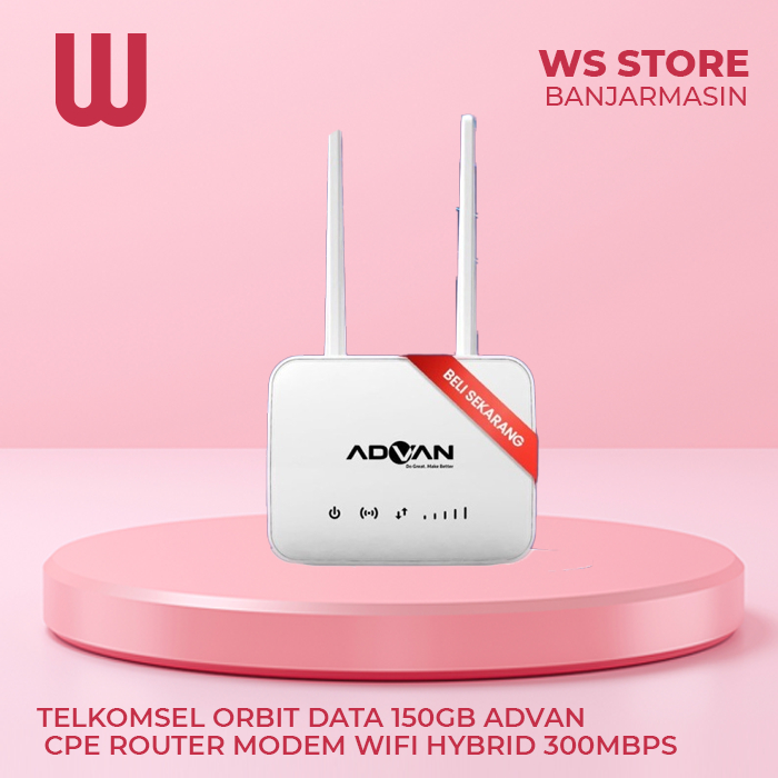 Telkomsel Orbit Data 150GB Advan CPE Router Modem Wifi Hybrid 300Mbps