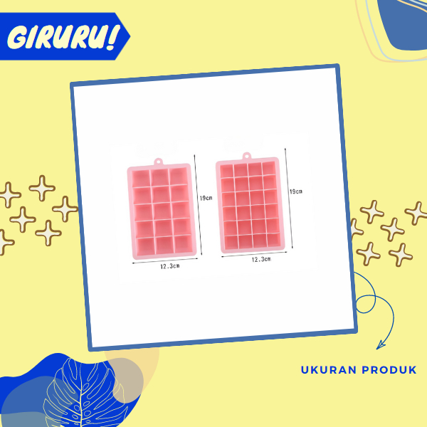 Cetakan Es Batu Silikon 15 &amp; 24 Cube / Cetakan Es Batu Silikon kotak / TEMPAT ES BATU SILIKON