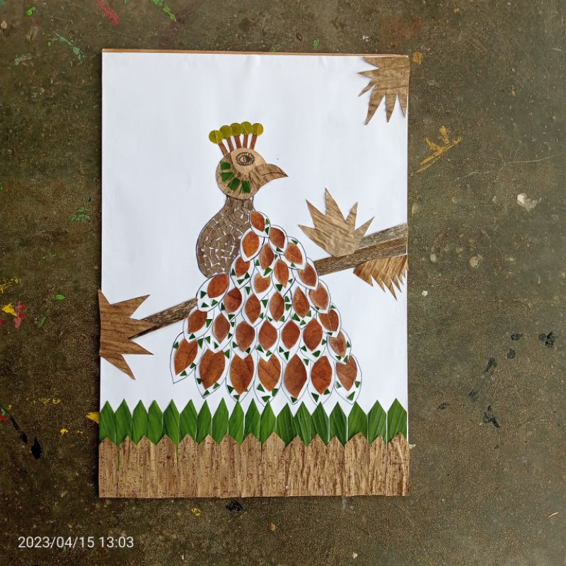 kolase daun kolase hewan kerajinan kolase