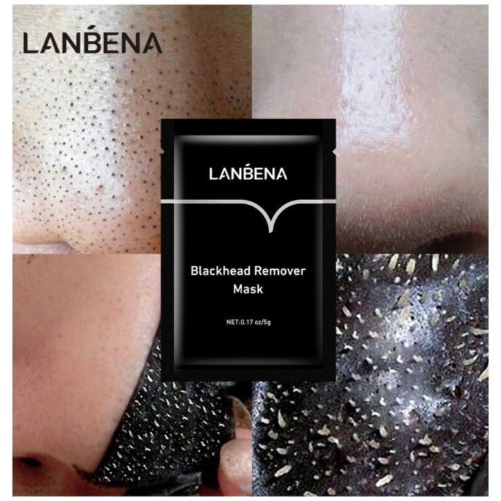 [10 Pcs] LANBENA Blackhead Remover Masker Komedo Pada Area Hidung Dahi dan Dagu