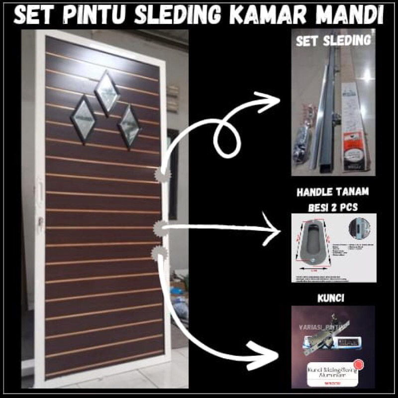 PINTU SLEDING KAMAR MANDI / PINTU KAMAR MANDI PVC / PINTU KAMAR MANDI SET SLEDING / PINTU KAMAR MANDI