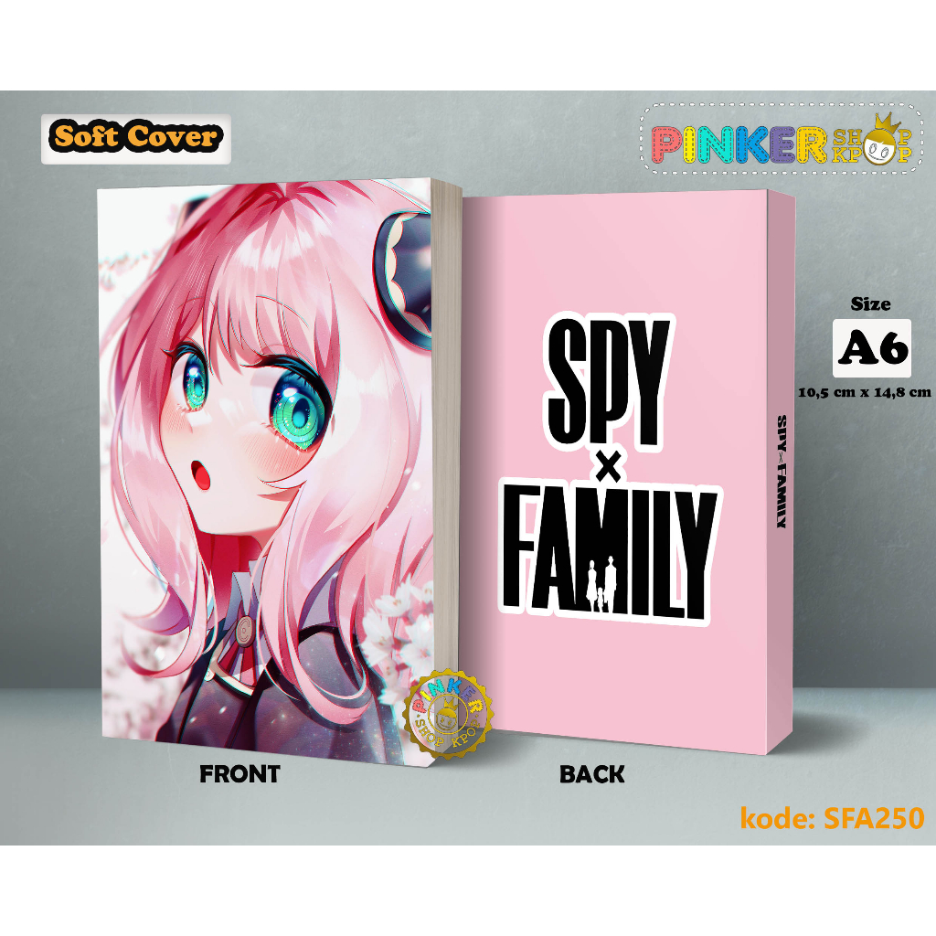 

(SFA250) Pocket Note Anime Anya Roger X Spy Family kode 8 Softcover A6/A5 Buku Tulis catatan Notes Agenda Planner Jurnal