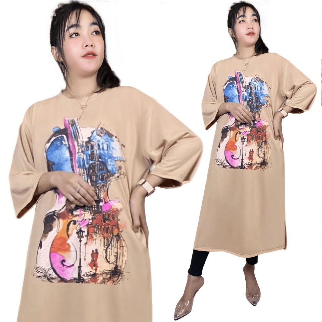 TUNIK WANITA MUSLIM MIDI OVERSIZE VIRAL HIJAB FRIENDLY