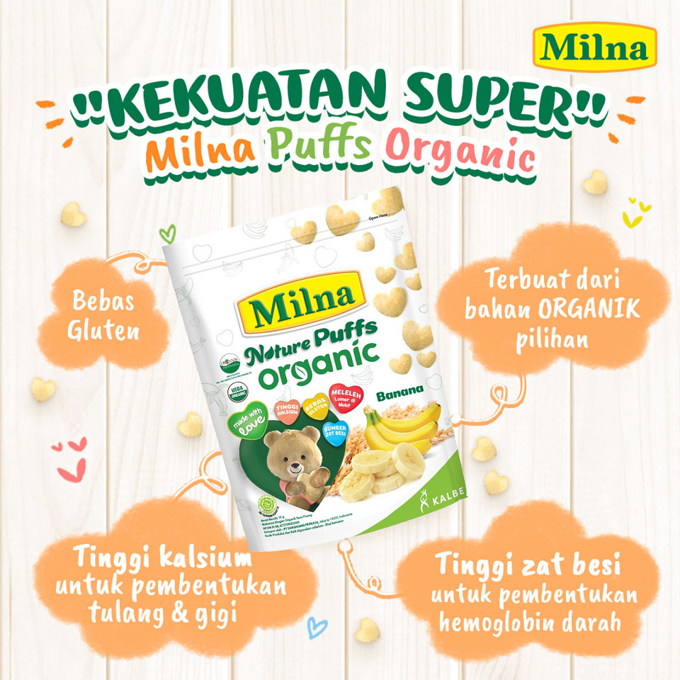 Milna Nature Puff Organic Apple and Mix Berries 15 G