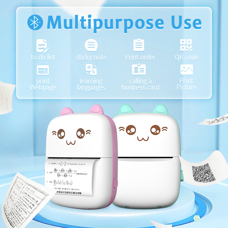 Mini Thermal Printer Bluetooth Wireless Portable/ Photo Label Memo Receipt Paper Pocket Thermal