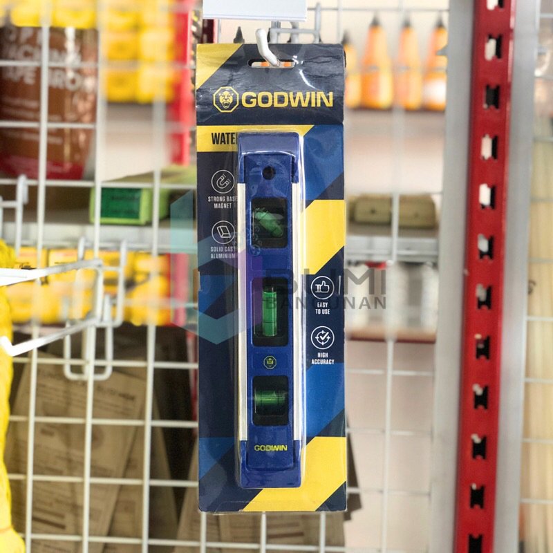 Waterpass GODWIN Waterpass Magnet Aluminium Mini 9 Inch