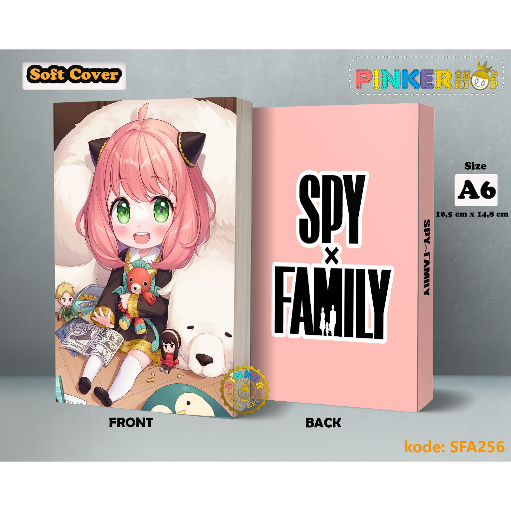 

(SFA256) Pocket Note Anime Anya Roger X Spy Family kode 3 Softcover A6/A5 Buku Tulis catatan Notes Agenda Planner Jurnal