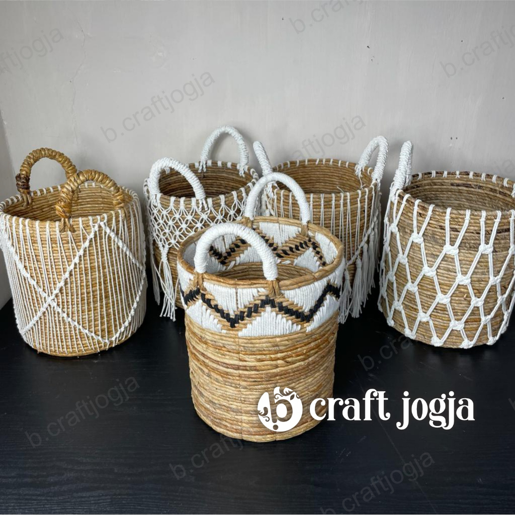Cover Pot Anyaman Rajut Serat Banana Laundry Box Kerajinan Anyaman B Craft Jogja