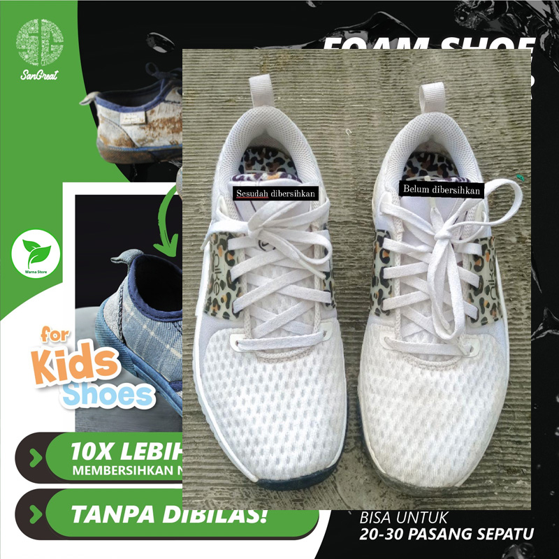 Foam shoe cleaner pembersih sepatu tanpa bilas dari SanGreat 100 ml