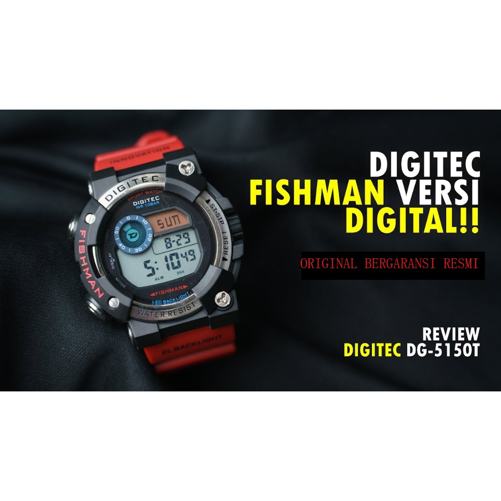 DIGITEC FISHMAN DG 5150 / DG-5150 / DG-5150T / Tahan Air Sport Watch Jam Tangan ORIGINAL Pria Digita