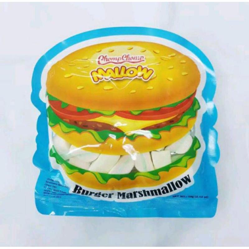 

MARSMALLOW CHOMP CHOMP BURGER 60gr BPOM MARSMALLOW BURGER MARSMALLOW BENTUK BURGER MARSMELLOW PERMEN MARSHMALLOW ENAK KENYAL