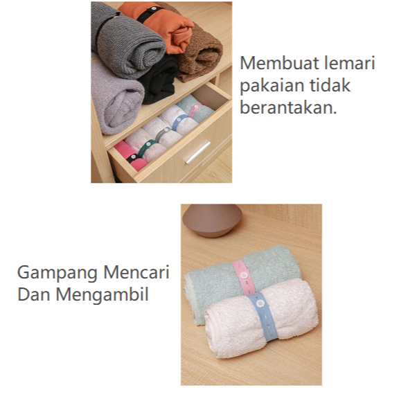 Tali Kancing Pengait  Lipat Gulungan Baju Sprei Pakaian Tirai Multifungsi  Bahan Karet