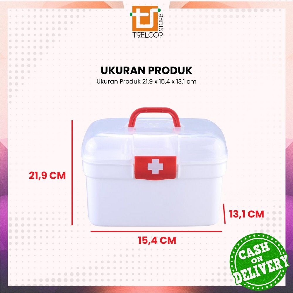 OFM-C832 Kotak P3K First Aid Kotak Penyimpanan Obat Medicine Box Organizer / Kotak Obat Tool Box Serbaguna