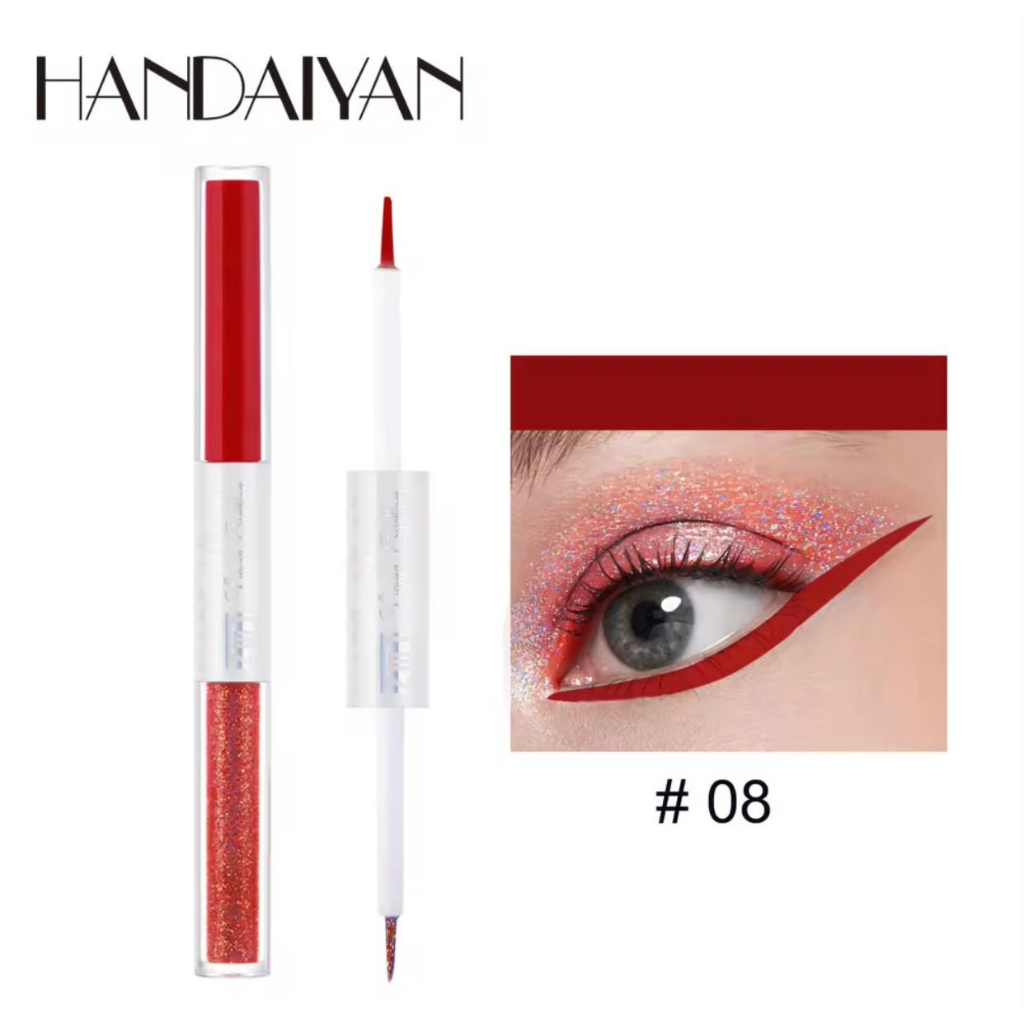 2 IN 1 EYELINER EYESHADOW 2IN1 HANDAIYAN LIQUID EYELINER EYESHADOW GLITTER MATTE TAHAN LAMA