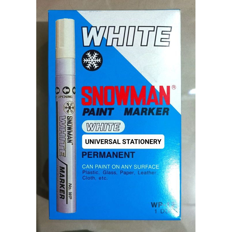 

Spidol Snowman Putih ( Pcs) / Spidol Snowman / Spidol Gold / Spidol Silver/ Spudol Paint Marker White / Spidol Putih Permanent / Spidol Snowman Permanent Putih