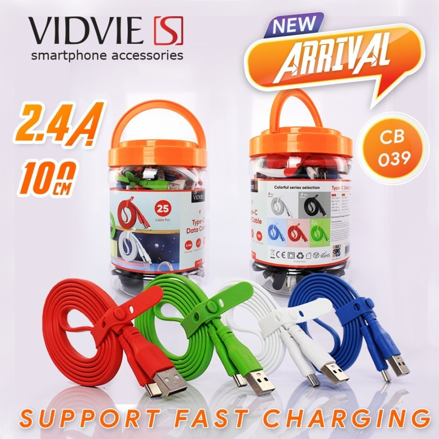 KABEL DATA CHARGER VIDVIE'S 2A / KABEL DATA USB VIDVIE'S 2A CB039-TC