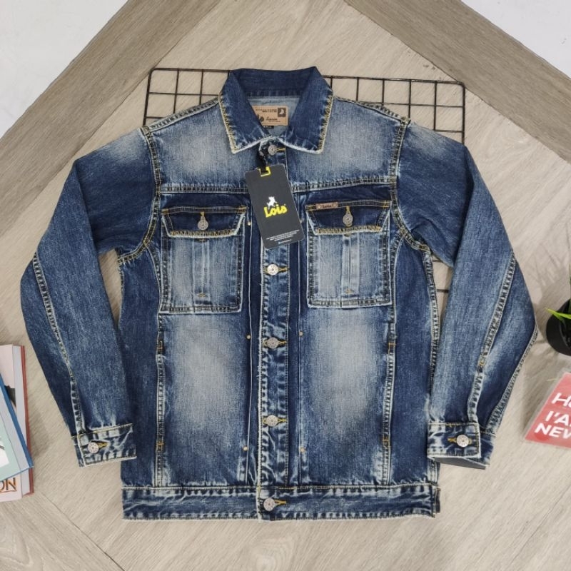 Jaket jeans lois pria original ( MJF142)