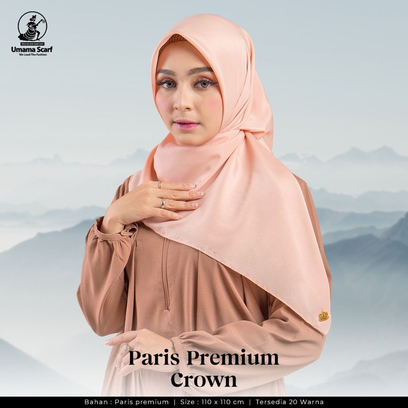 SQUARE PARIS PREMIUM LOGO CROWN UMAMA SCARF / SEGIEMPAT VOAL JAHIT TEPI PREMIUM