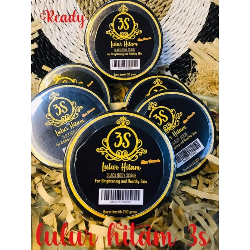 PROMO 6 POT LULUR HITAM 3S 100% ORI & BPOM | PEMUTIH BADAN PERMANEN | LULUR REMPAH HITAM ASLI DARI S