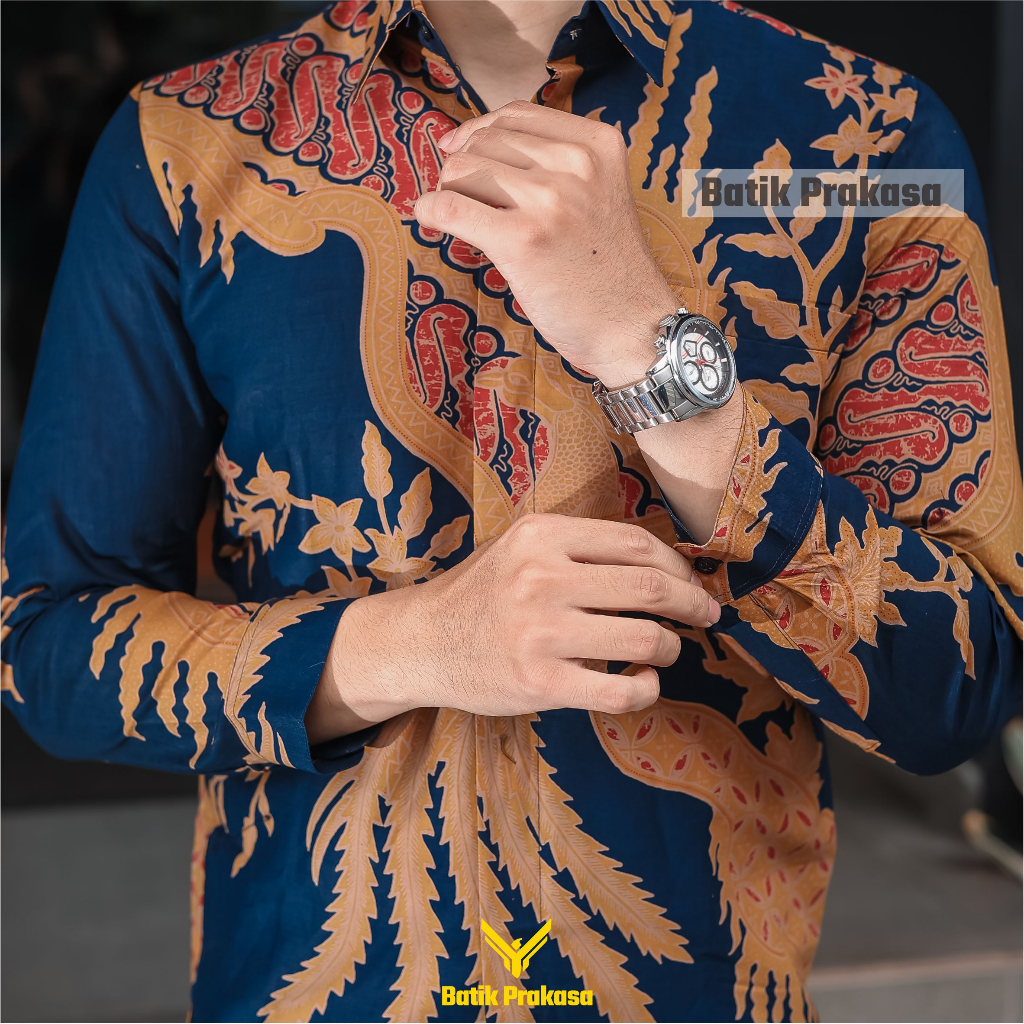 Kemeja Batik Prakasa Motif Raka Radeva Slimfit Lengan Panjang Batik Solo