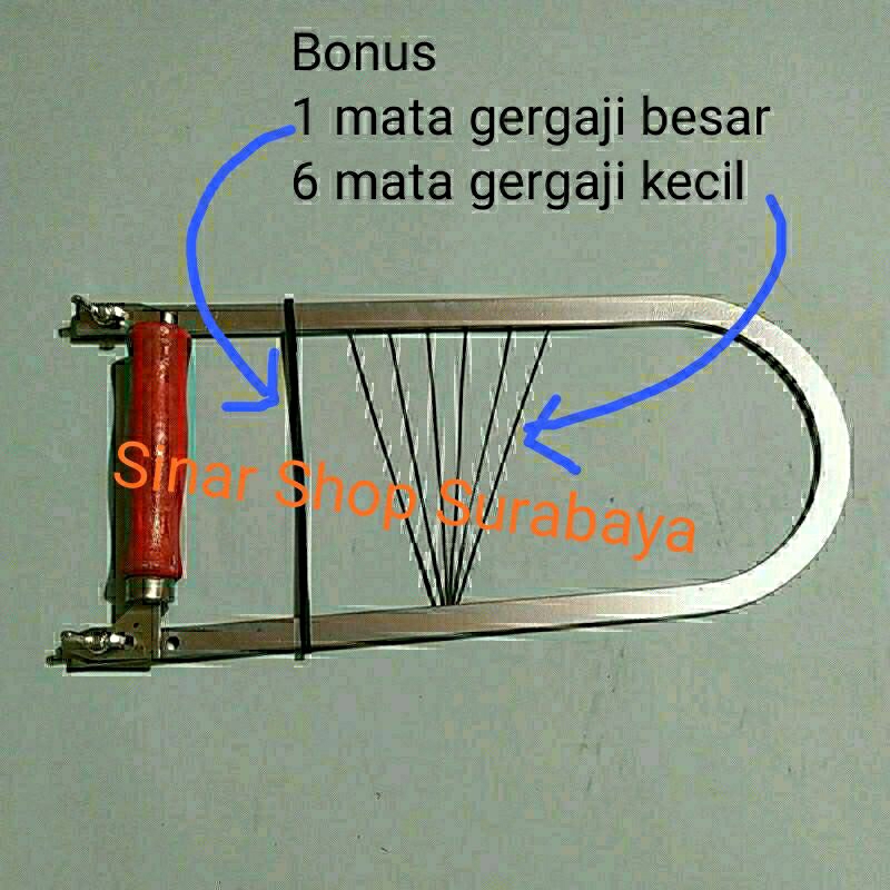 Gergaji ukir Triplex + 6 mata Lidi Pemotong Saw U manual. harga per paket