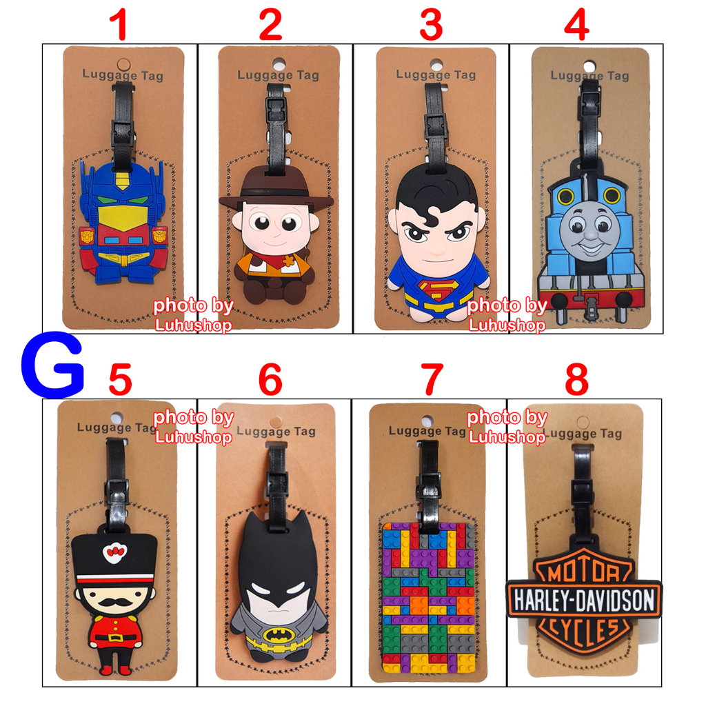 1202 Name Tag Luggage Tag Karet Gantungan Tas Koper 1202 Karakter Kartun Sapi Gantungan Tas Anak Permpuan Tas Anak Laki Laki