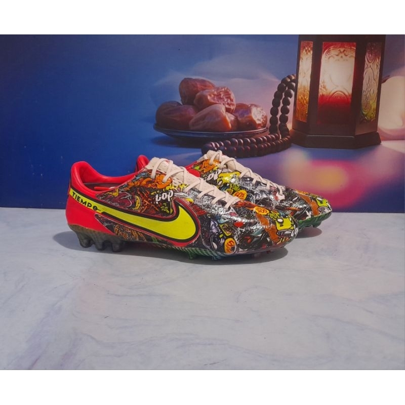 Sepatu Bola Nike Tiempo Original Legend 9 Pro AG-Pro Soccer DB0448-176 Custom Caracther Ukuran 44,5
