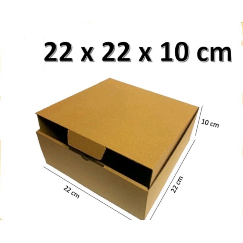 

Kardus Box Karton 22x22x10cm untuk packing/ kemasan, dus makanan, dus snack, aksesoris.