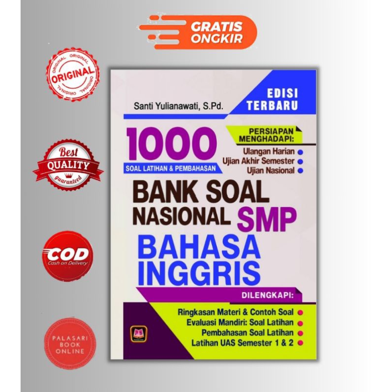 Buku Bank Soal Nasional SMP Bahasa Inggris : 1000 Soal Latihan dan Pembahasan