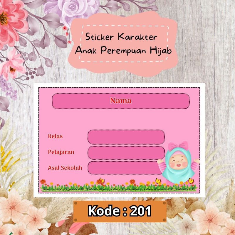 

Sticker Buku Pelajaran Karakter Anak Hijab 1 Pack Isi 15 pcs