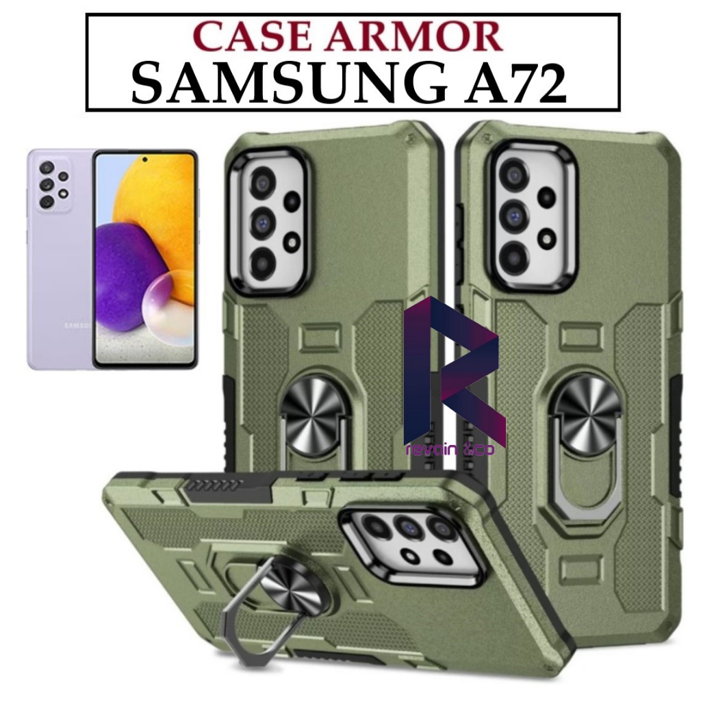 Case Armor SAMSUNG A72 Iring Cincin Magnetic Kesing Hp Protect kamera Premium Hard Case Standing Robot Pelindung Kamera