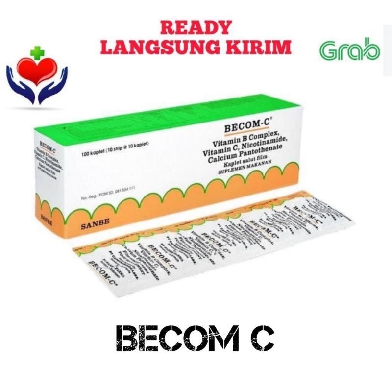 Becom C Multivitamin per Strip Isi 10 Kaplet Non Zet / Zink aman lambung