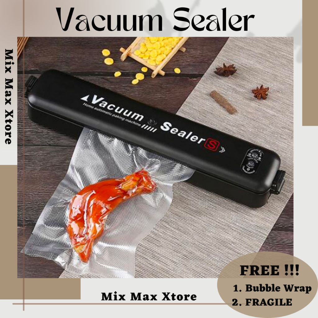 Vacuum Sealer Elektrik Plastik Pembungkus Makanan 240V 80W - Black