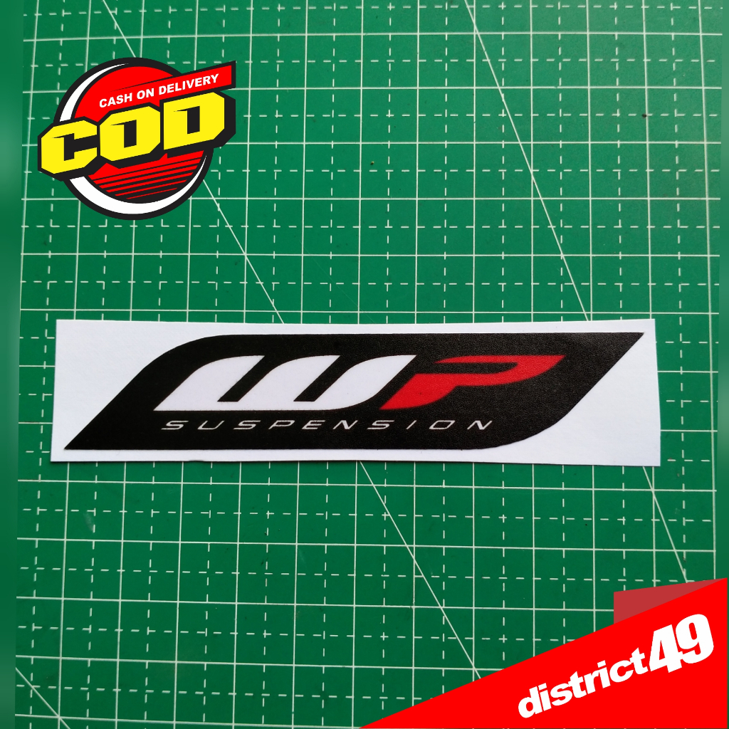 Stiker Print Cut WP SUSPENSION Laminasi Glossy bahan tebal anti air untuk motor mobil helm dll