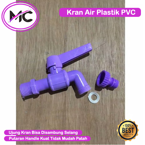 Kran Air Plastik 1/2 Inch Keran Tembok Taman Bahan PVC Warna Stabilo