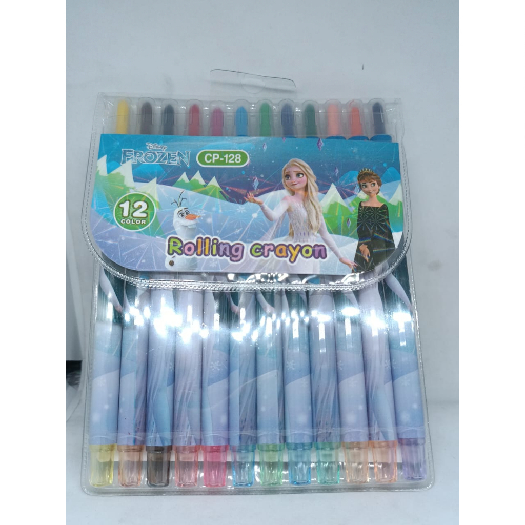 CRAYON KRAYON OIL PASTEL PENDEK 12 WARNA BERMOTIF KARAKTER KARTUN FANCY 1 PAK