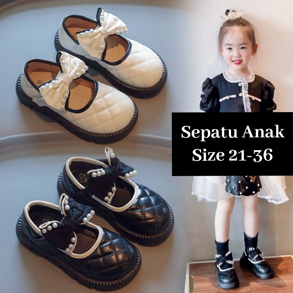 (LOLI-JKT) SP-Q288 SEPATU ANAK PITA MUTIARA PU MARYJANE SIZE 21-36