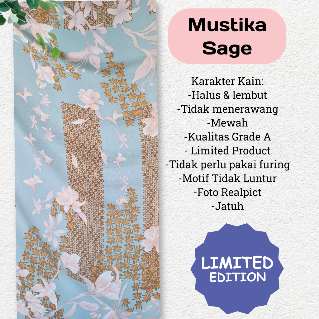 Kain PradaCrepe Motif Mustika Harga setengah meter