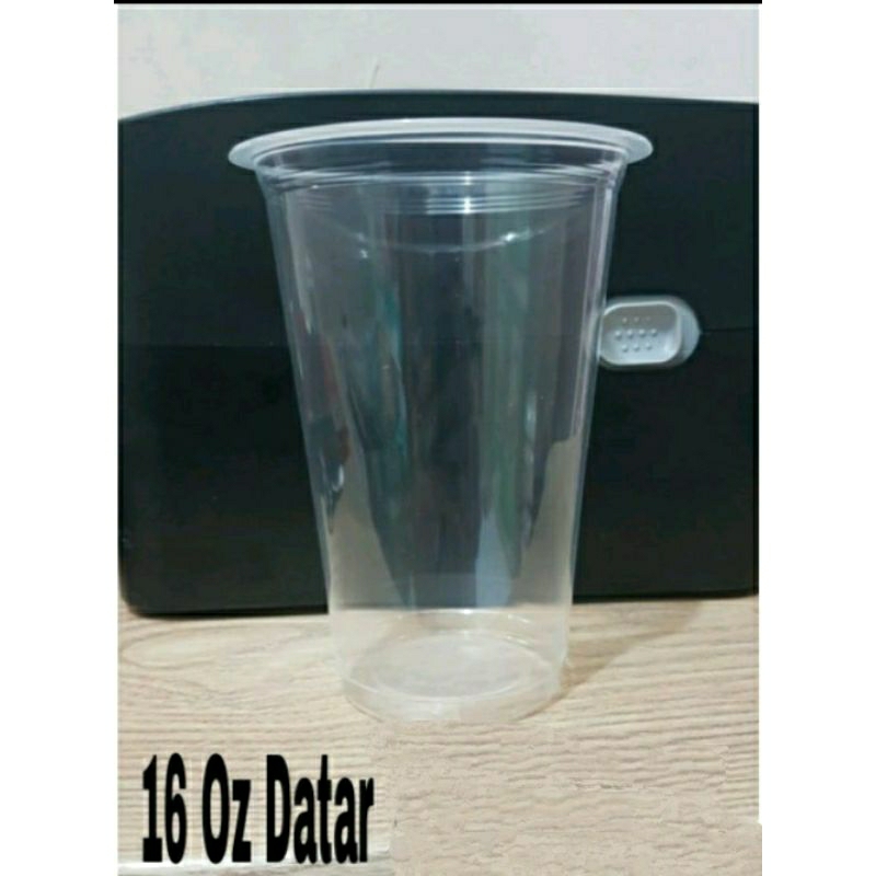 GELAS PLASTIK 16 oz Datar 3.9 Gram (MASTER )PP 1roll 50 pcs